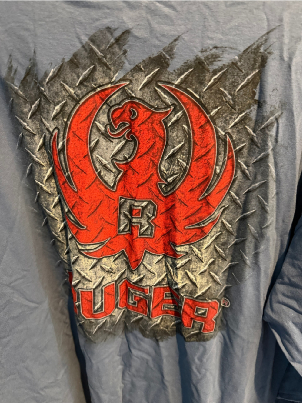Ruger Long Sleeve Graphic Tee Blue Red Size 3XL - Picture 4 of 7